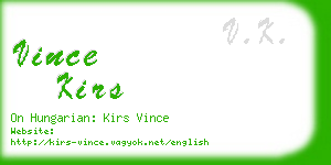 vince kirs business card